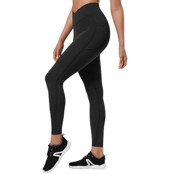 Halara Pants - Size L (7/8 length) Halara High Waisted Crossover Pocket Workout Leggings in Bla